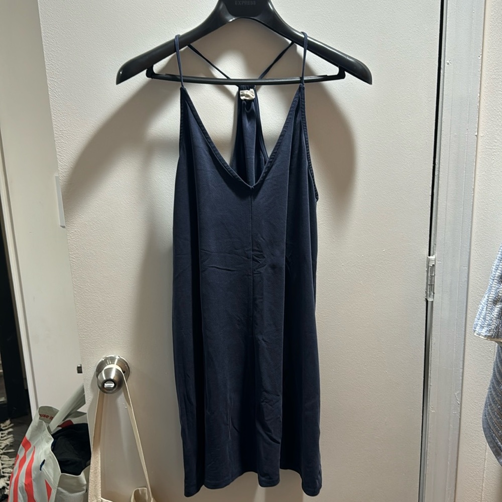 Spaghetti Strap Cover Up Dress - Navy